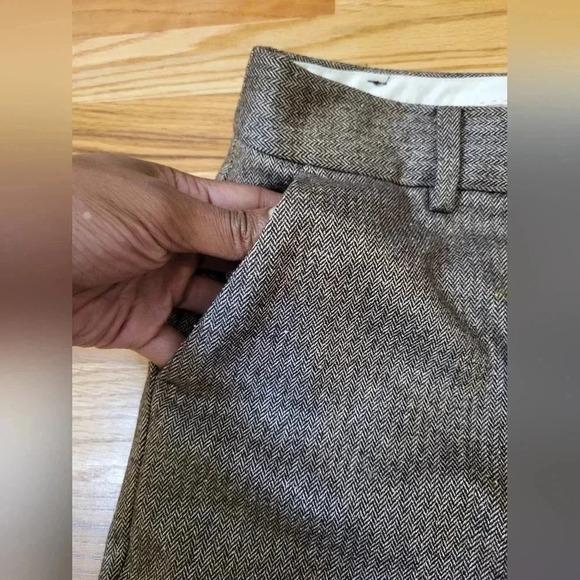 Talbots Wide Leg Wool Blend Flannel Neutral Academic Windsor Trouser Pants(6) - Picture 7 of 11